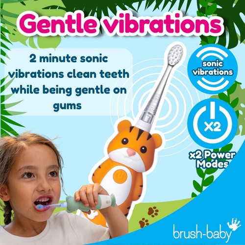 Brush-Baby Kids WildOnes Electric Toothbrush Toby Tiger