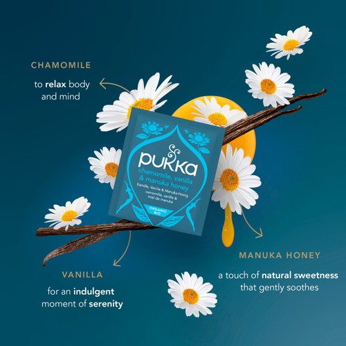 Pukka Organic Chamomile, Vanilla & Manuka Honey Tea x20 CompostableTea Bags