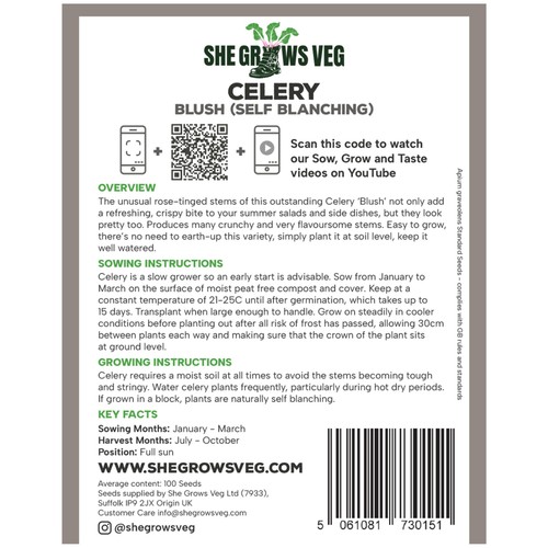 She Grows Veg Celery Blush Seeds