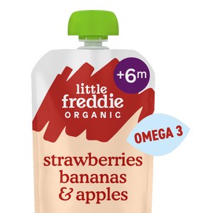 Little Freddie Strawberry, Banana & Apple Baby Food Pouch with Omega 3 6+ M
