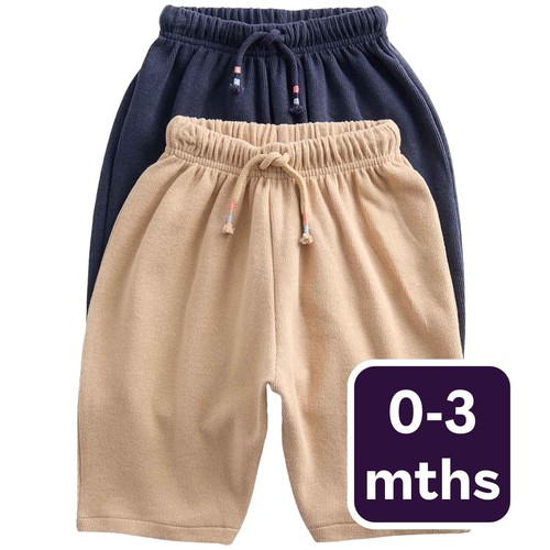 M&S Boys Cotton Rich Joggers, 0-3 Months, Navy Mix
