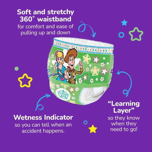 Huggies Pull-Ups Day Time Unisex Training Nappy Pants Size 7 - 18 Pants