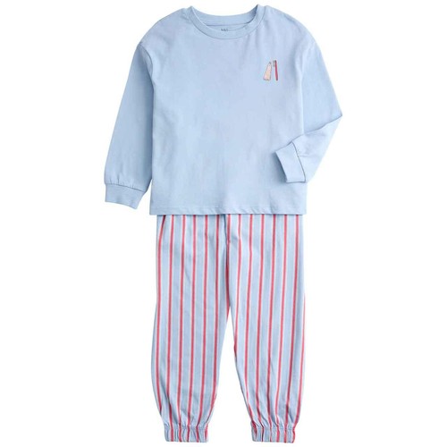 M&S Boys Pure Cotton Graphic Pyjama Set, 6-7 Years, Blue