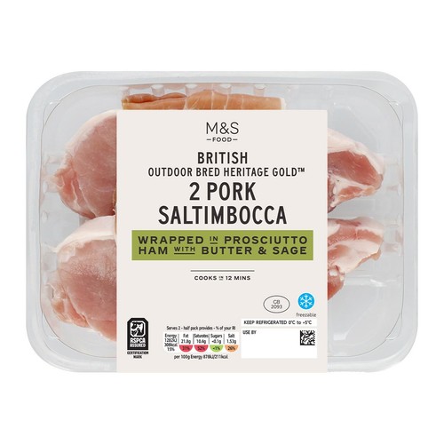M&S Heritage Gold Outdoor Bred Pork Saltimbocca