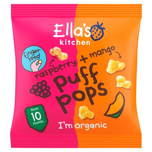 Ella's Kitchen Raspberry + Mango Puff Pops Multipack Baby Snack 10+ Months