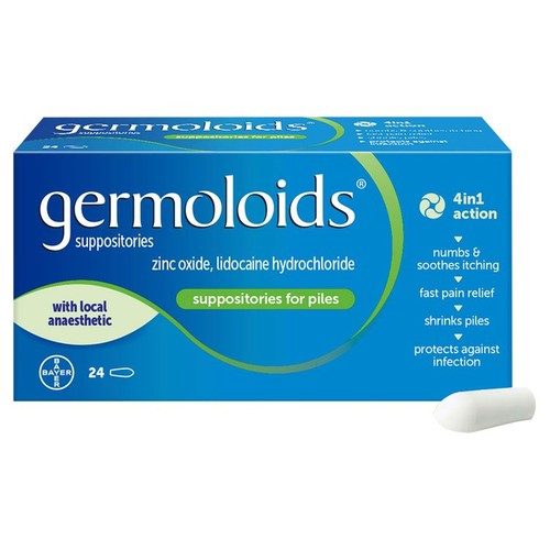 Germoloids Triple Action Haemorrhoids & Piles Suppositories Tablets