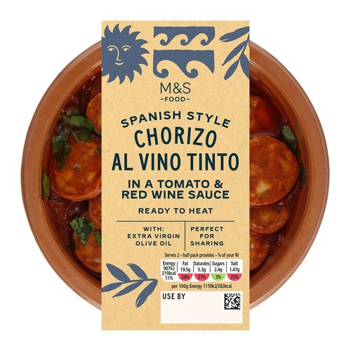 M&S Spanish Style Chorizo Al Vino Tinto Serves 2