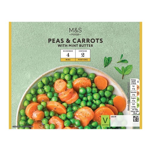 M&S Peas & Carrots with Mint Butter