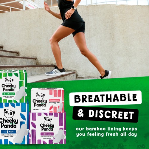 Cheeky Panda Light Period Pads with Biodegradable Bamboo Lining and Core