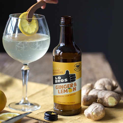 Lo Bros Kombucha Ginger & Lemon Low Sugar
