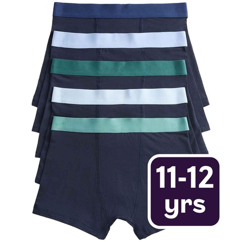 M&S Boys Core Blue/Green Trunks, 11-12 Years, Black Mix