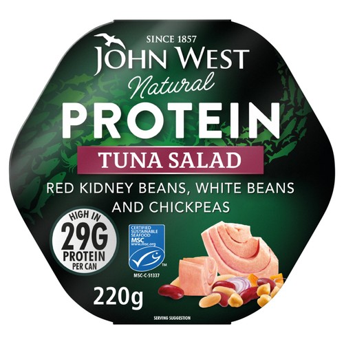 John West Protein Tuna Salad with Beans & Chickpeas MSC 220g