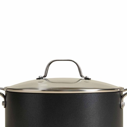 M&S Aluminium 24cm Non Stick Pro Stock Pot, Black