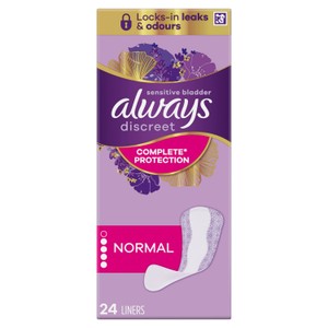 Always Discreet Incontinence Liners Normal For Sensitive Bladder.