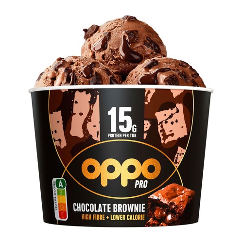 Oppo Pro High Protein Chocolate Brownie Ice Cream Tub