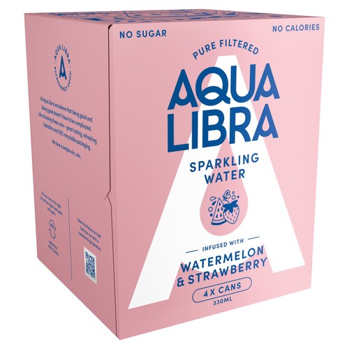 Aqua Libra Watermelon & Strawberry Sparkling Water