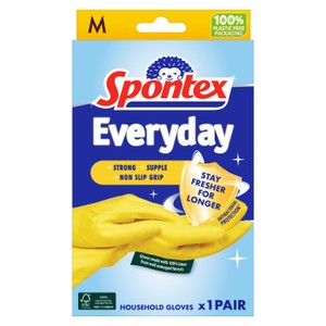 Spontex Everyday Protect Gloves Medium Antibacterial Non Slip Grip