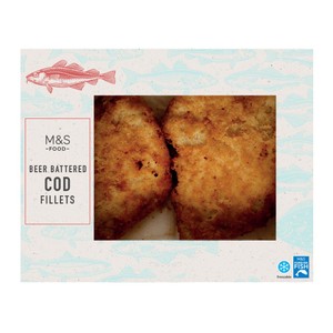 2 Beer Battered Cod Fillets 400g