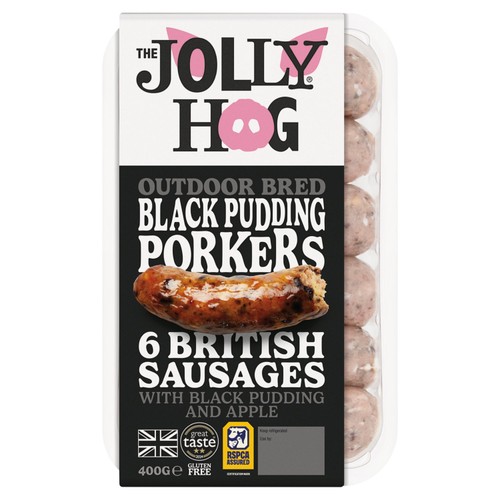 The Jolly Hog Black Pudding Porker Sausages