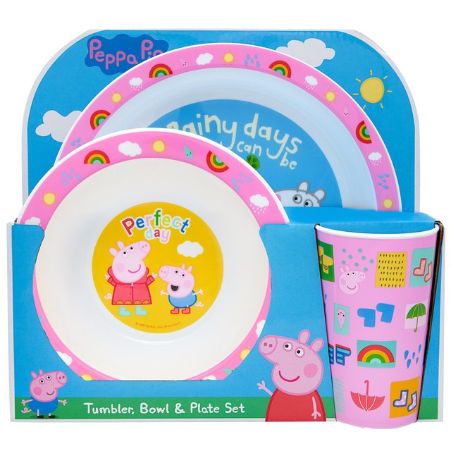 Peppa Pig Perfect Day 3 Piece Kids Tableware Set