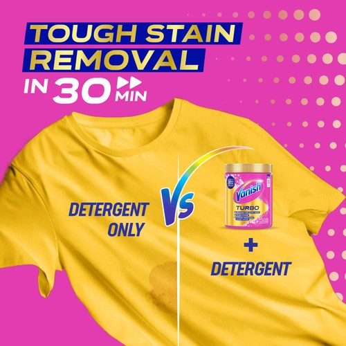 Vanish Turbo Fast Acting Stain Remover Powder 850g