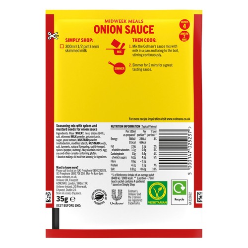 Colman's Onion Sauce Mix