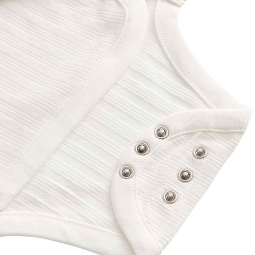 M&S Girls Pure Cotton Wrap Bodysuits, 0-3 M, Khaki