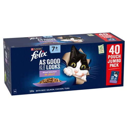 Felix As Good As it Looks Senior 7+ Mixed in Jelly Wet Cat Food 