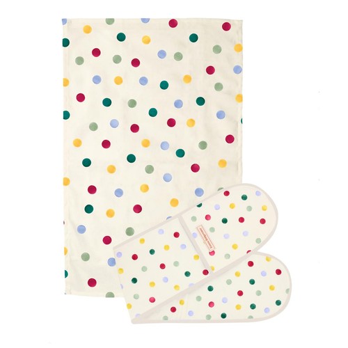 Emma Bridgewater Polka Dot Double Oven Glove & Tea Towel Set