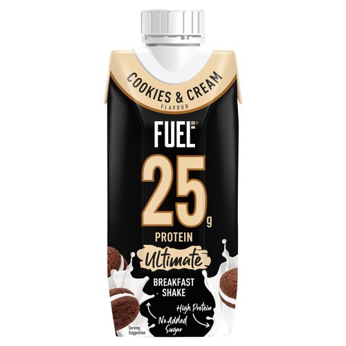 FUEL10K Cookies & Cream 25g High Protein Breakfast Shake Drink