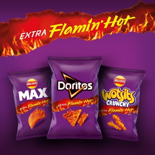 Wotsits Crunchy Extra Flamin' Hot Sharing Bag Crisps 130g