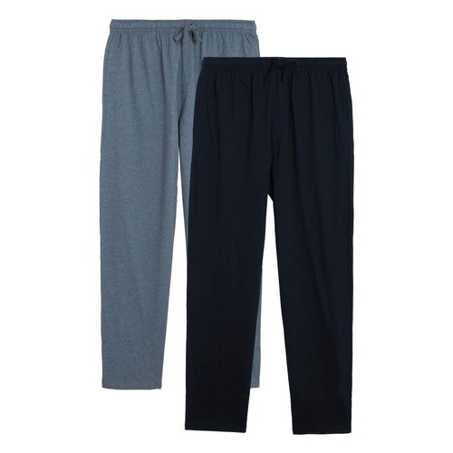 M&S 2 Pack Pure Cotton Pyjama Bottoms, L, Blue Mix