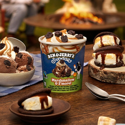 Ben & Jerry's Sundae Marshmallow & S'more Ice Cream Tub Dessert