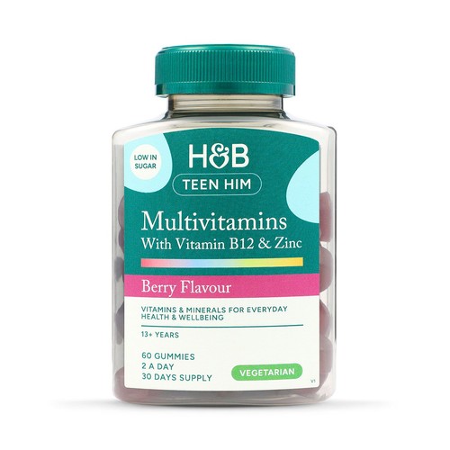 Holland & Barrett Teen Him Multivitamin with B12 & Zinc Gummies Berry