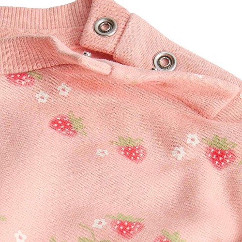 M&S Cotton Rich Strawberry Print Jersey Dress, 3-6 M, Pink