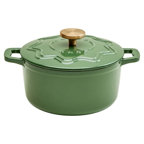 Judgeware Enamelled Cast Iron 20cm Casserole, 3.5l, Green