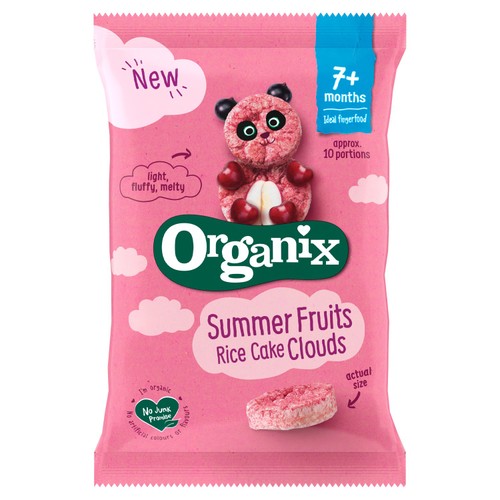 Organix Summer Fruits Rice Cake Clouds Baby Snack 7+ Months