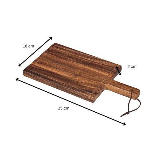Tala Chunky Handled Board With Groove in Lacquered Acacia