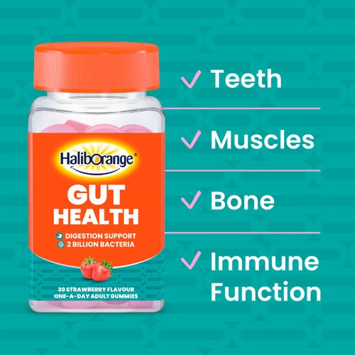 Haliborange Adult's Gut Health Digestion Support Strawberry Gummies 