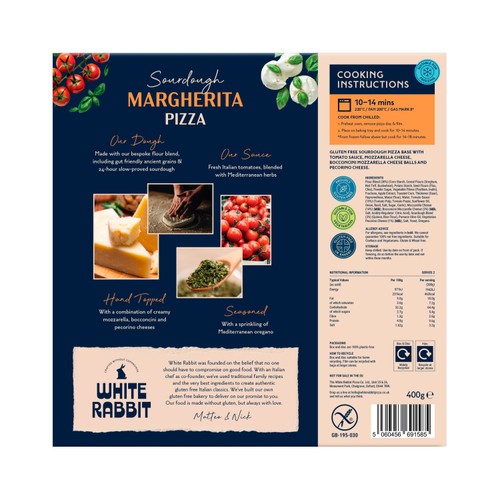 White Rabbit Gluten Free Sourdough Margherita Pizza