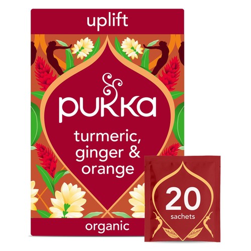 Pukka Turmeric, Ginger & Orange Tea x20 Home-Compostable Herbal Tea Bags
