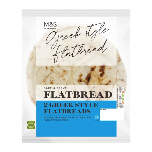 M&S 2 Greek Style Flatbreads