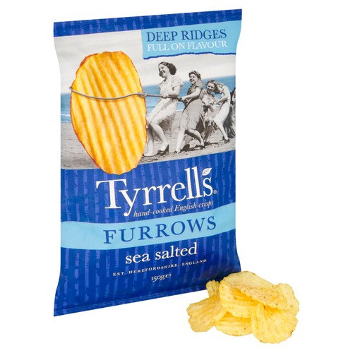 Tyrrells Furrows Sea Salted Sharing Crisps