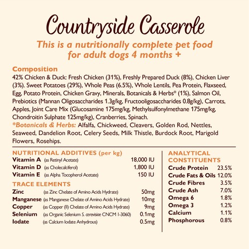 Lily's Kitchen Dog Chicken & Duck Countryside Casserole Adult Dry Food