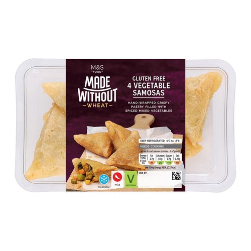 M&S Made Without 4 Vegetable Samosas