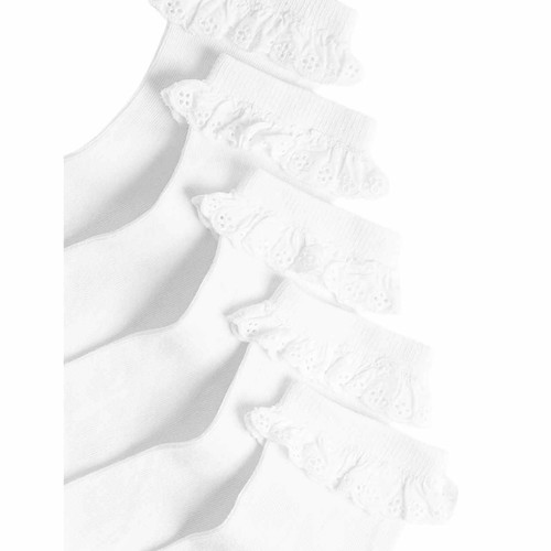 M&S Girls Frill Socks, 4-7, White
