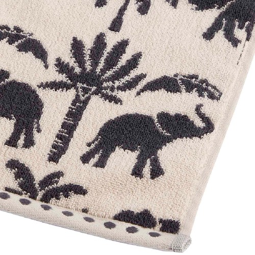 M&S Pure Cotton Elephant Palm Towel, Bath Sheet, Charcoal
