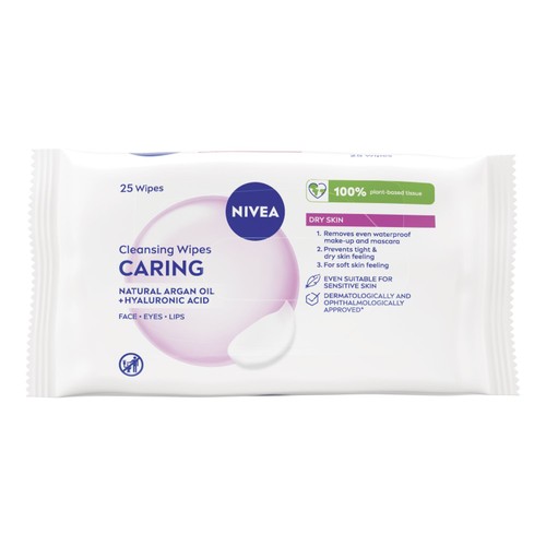 NIVEA Biodegradable Cleansing Face Wipes for Dry Skin 