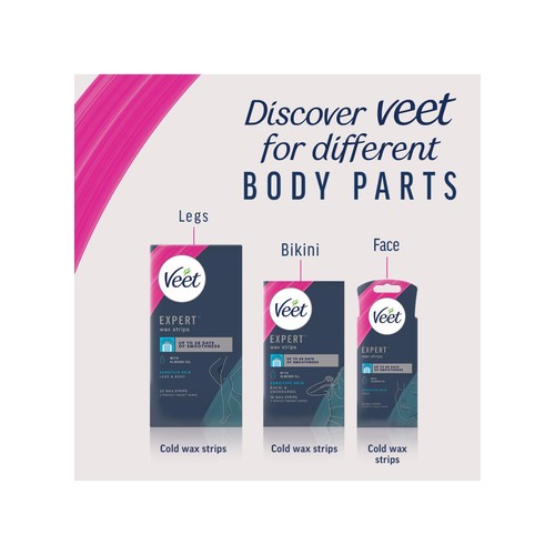 Veet Expert Wax Strips Face Sensitive Skin Hair Removal