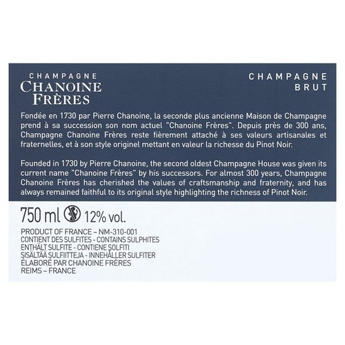 Champagne Chanoine Freres Brut
